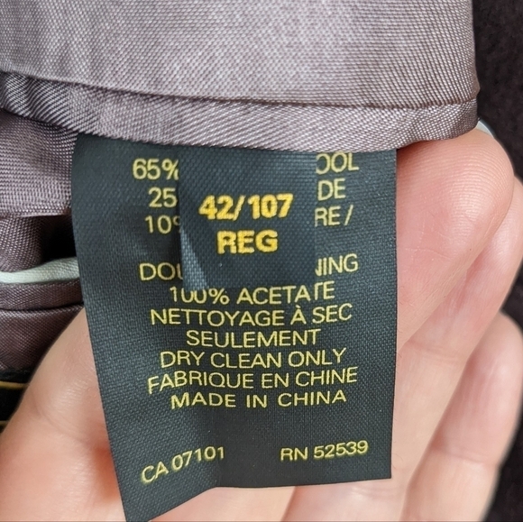 VINTAGE Boulevard club wool cashmere blend coat blazer mahagony red size 42R - Picture 4 of 12